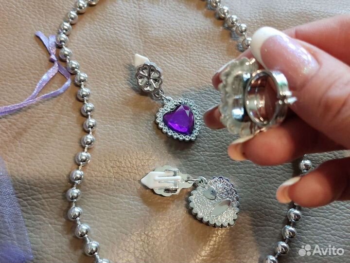 Детские украшения (Кулон Софии+перстень+клипсы)