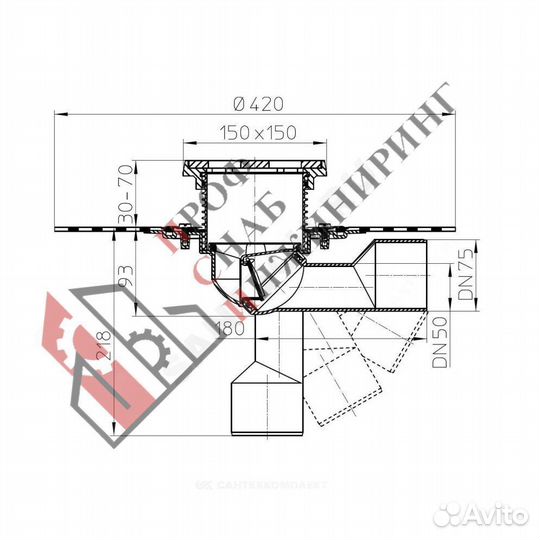 Трап для балконов и террас регулируемый с 