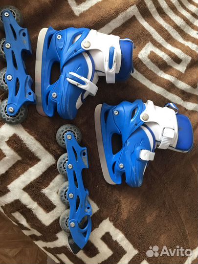 Коньки ролики 2 в 1 раздвижные