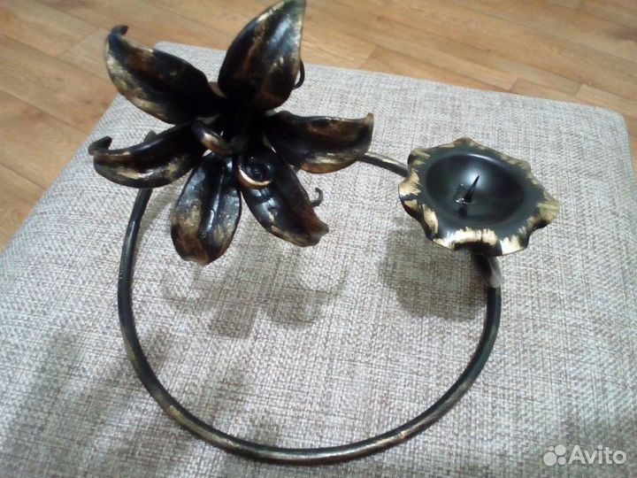 Кованая роза,роза подсвечник,лилия подсвечник