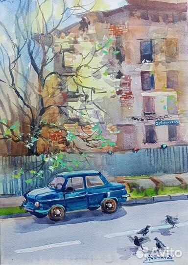 Акварельные картины городской пейзаж