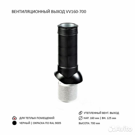 Турбодефлектор D160 + Вентвыход + Проходка PF21