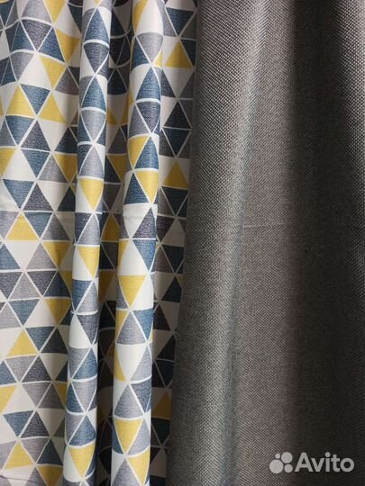 Новые готовые двухцветные шторы из рогожки 3, 4 м