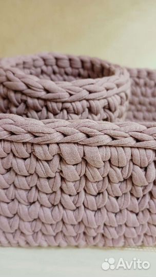 Корзина интерьерная вязаная ручная работа