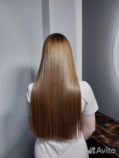 Модель на кератин ботокс волос