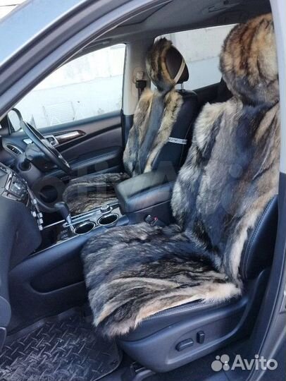 Меховые накидки из натурального волка для сиденья