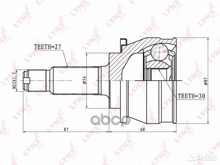 Шрус наруж subaru impreza 1.6-2.0T 4WD 92-00/LE