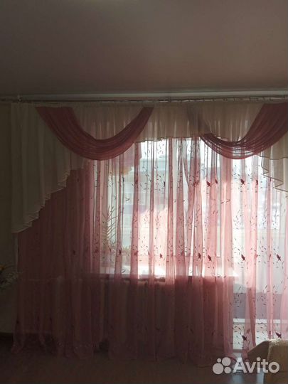 Шторы с ламбрикеном на 3 м окно