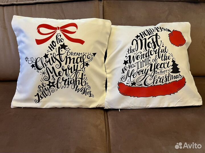 Комплект новогодних наволочек на подушку 45 х 45
