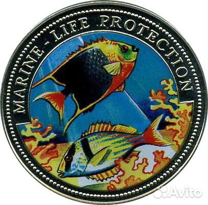 Гамбия 10 бутут 1997 г. цветная. пруф. Капсула