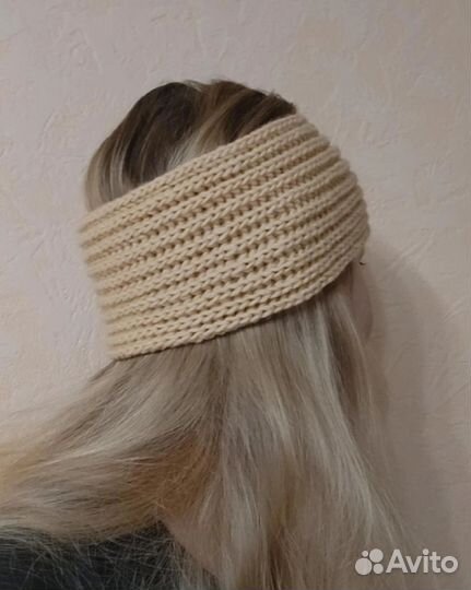 Повязка на голову вязаная ручная работа
