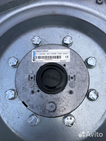 EBM papst приточная установка с водяным нагрева