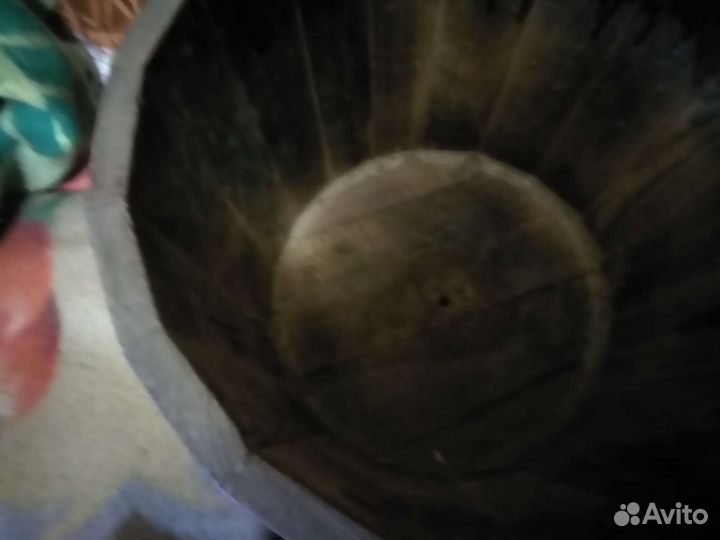 Бочка деревянная кашпо