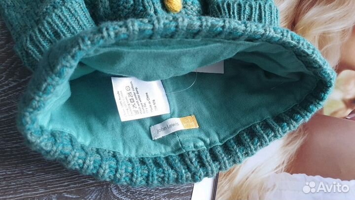 Комплект Новый шапка+варежки (0-3мес). Великобрита