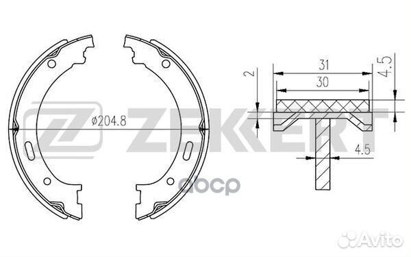 Колодки торм. бараб. задн. Jeep Grand Cherokee
