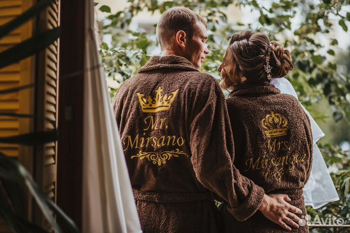 Парные халаты с именной вышивкой