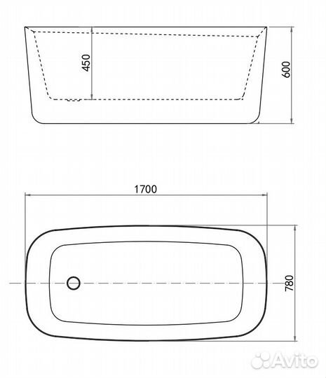 Акриловая ванна Allen Brau Infinity 170x78 2.2100