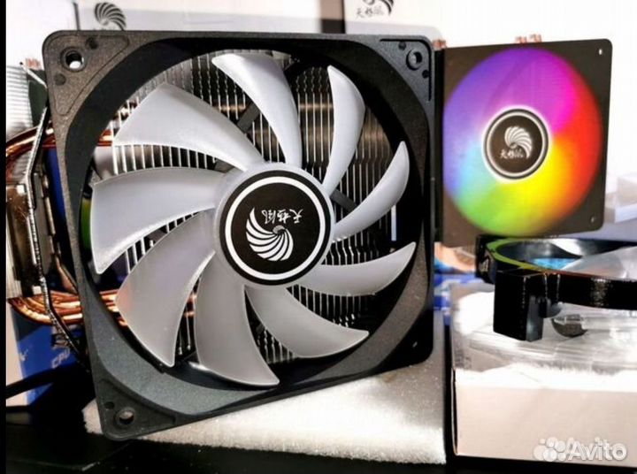 Кулер для процессора компьютера башенный RGB argb