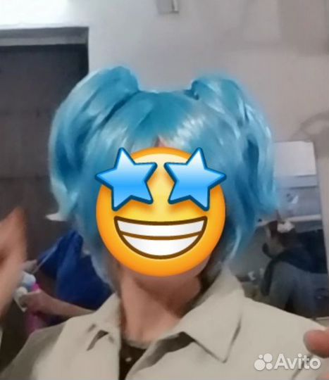 Парик голубой для косплея Салли