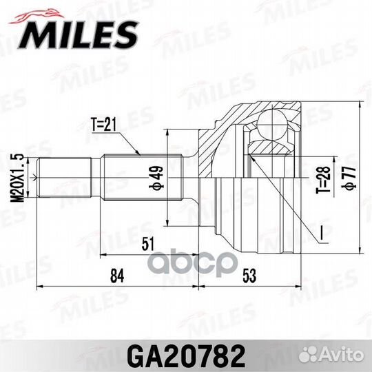 ШРУС Logan 2004-нар. GA20782
