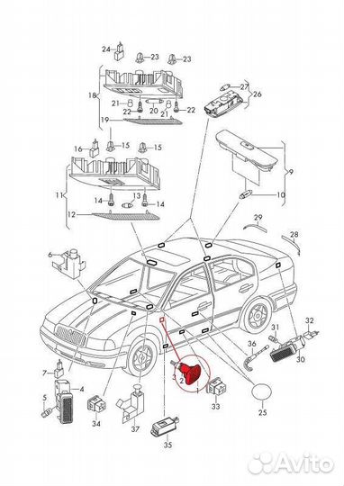 Повторитель поворота в крыло передний Skoda Rapid