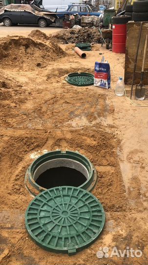 Септик из бетонных колец,канализация,сливная яма