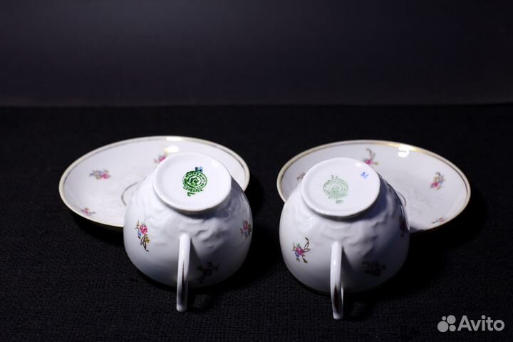 Чайная пара Вербилки винтаж Барбарис синий