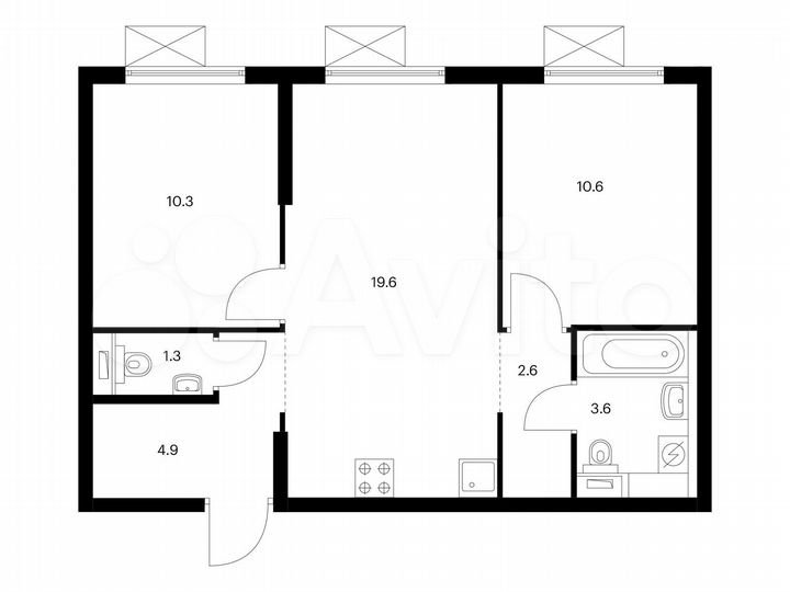 2-к. квартира, 52,9 м², 5/25 эт.