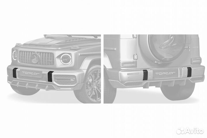 Карбоновые накладки бамперов для G-class W463A