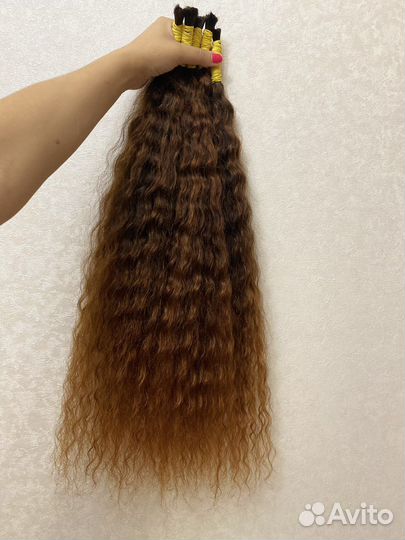 Волосы натуральные для наращивания кудри