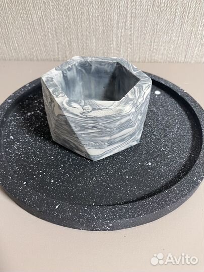 Набор бетонных горшочков для суккулентов