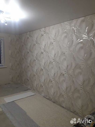 Шпаклевка стен под обои,поклейка обоев