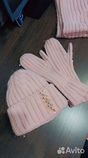 Набор шапка+ снуд+ варежки