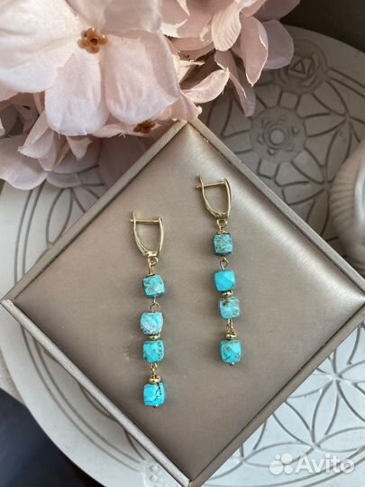 Серьги из бирюзы