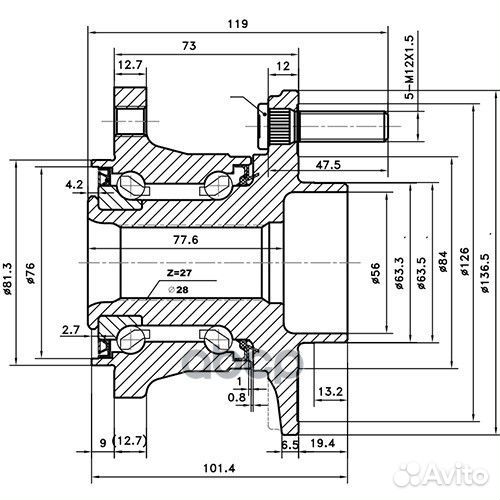 Ступица колеса Z89695R Zikmar