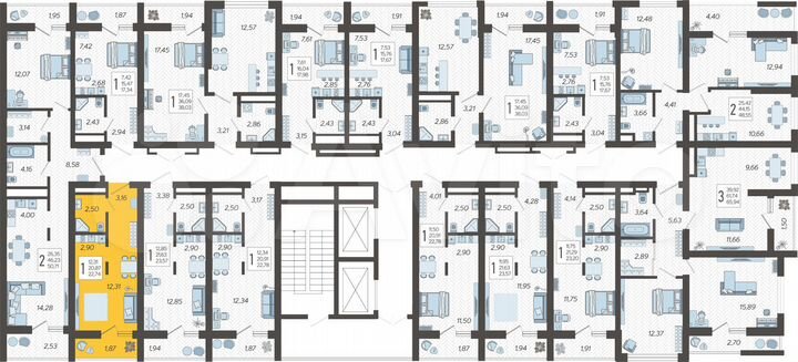 Квартира-студия, 22,7 м², 13/19 эт.