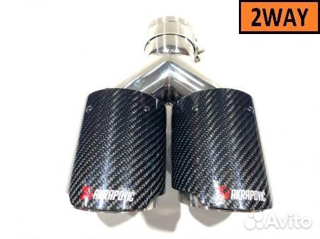 Насадка Akrapovic style двойная с карбоном 63/89
