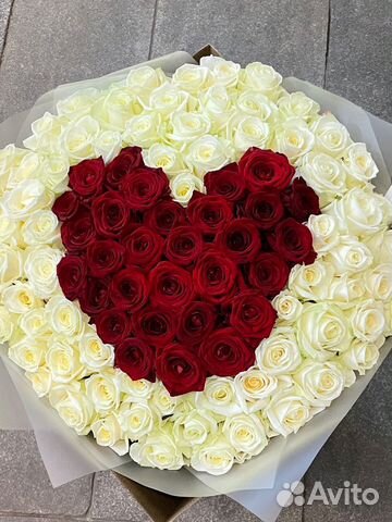 Букет сердце из роз