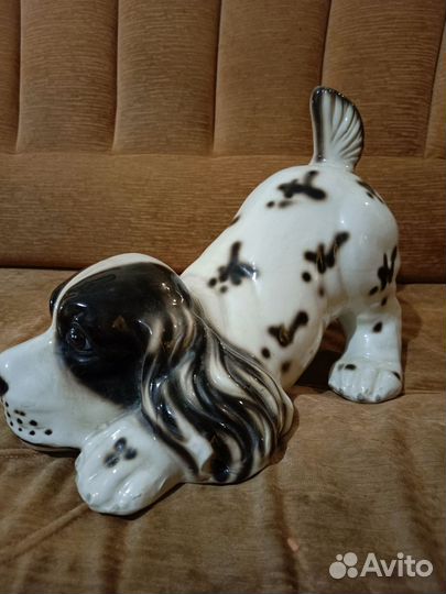 Большая собака статуэтка спаниель керамика