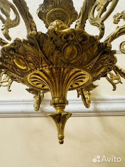 Люстра антикварная бронзовая Испания