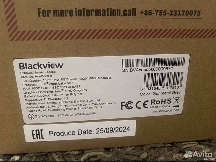 Blackview Notebook Acebook 8 15.6 16/512Gb