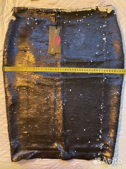 Юбка карандаш с пайетками новая