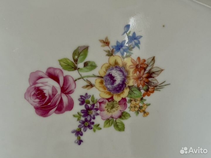 Блюдо овальное гдр германия фарфор