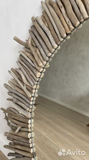 Круглое настенное зеркало Sea Driftwood