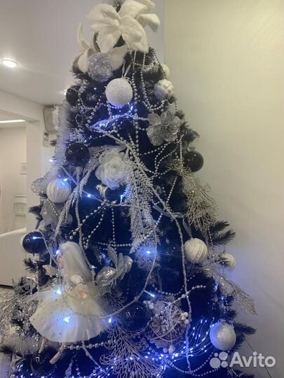 Черные новогодние шары