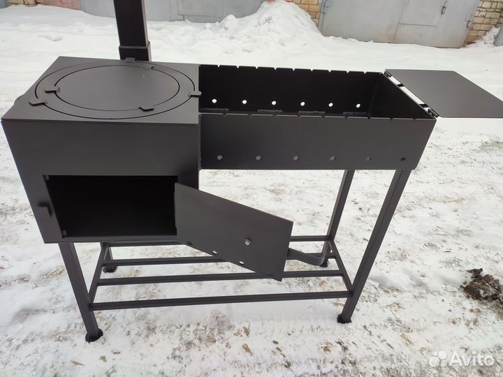 Мангал с печью под казан
