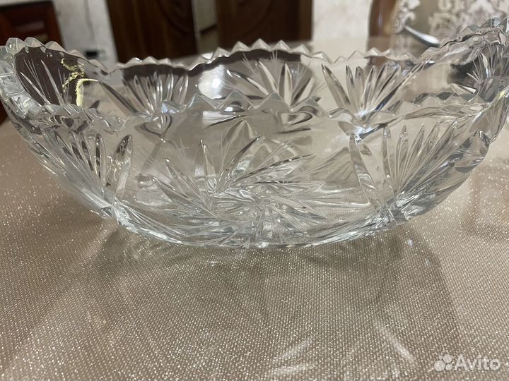 Хрустальная ваза, салатница ягодница