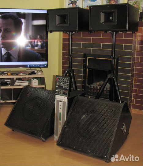 Колонки FA 1100W Рупоры Сабы Усилок Микшер Стойки