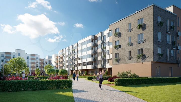 2-к. апартаменты, 44,1 м², 1/6 эт.