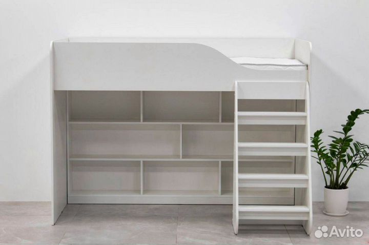 Кровать-чердак в детскую кр-07 белая